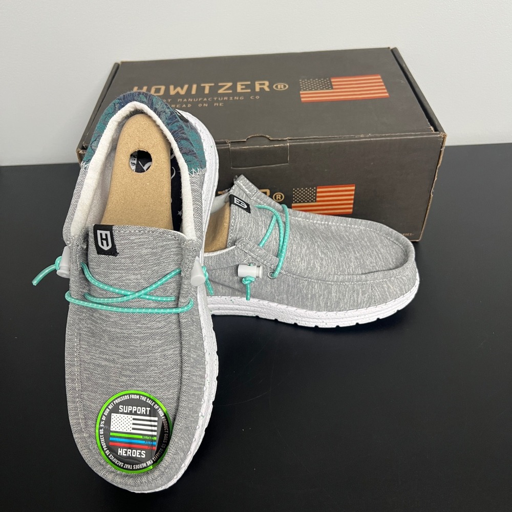 Howitzer Roam Seabreeze Womens 9 Gray Teal Bungee Slip On Loafers CVW7544 / GY